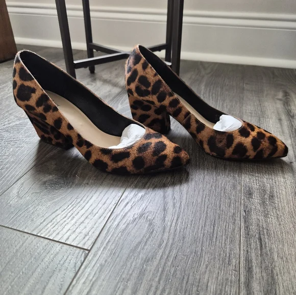 ​Botkier New York Leopard Print Calf Hair Pointed Toe Pumps Heels 7.5 - Picture 4 of 7